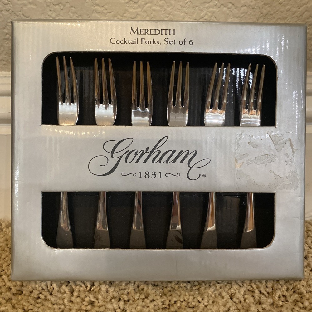 Gorham 1831 Cocktail Forks Set Of 6 Stainless Steel Flatware Meredith Pattern